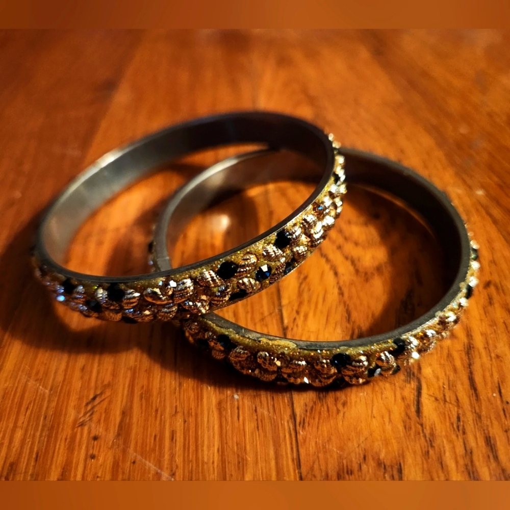 Indian style metal bangles, set of 2